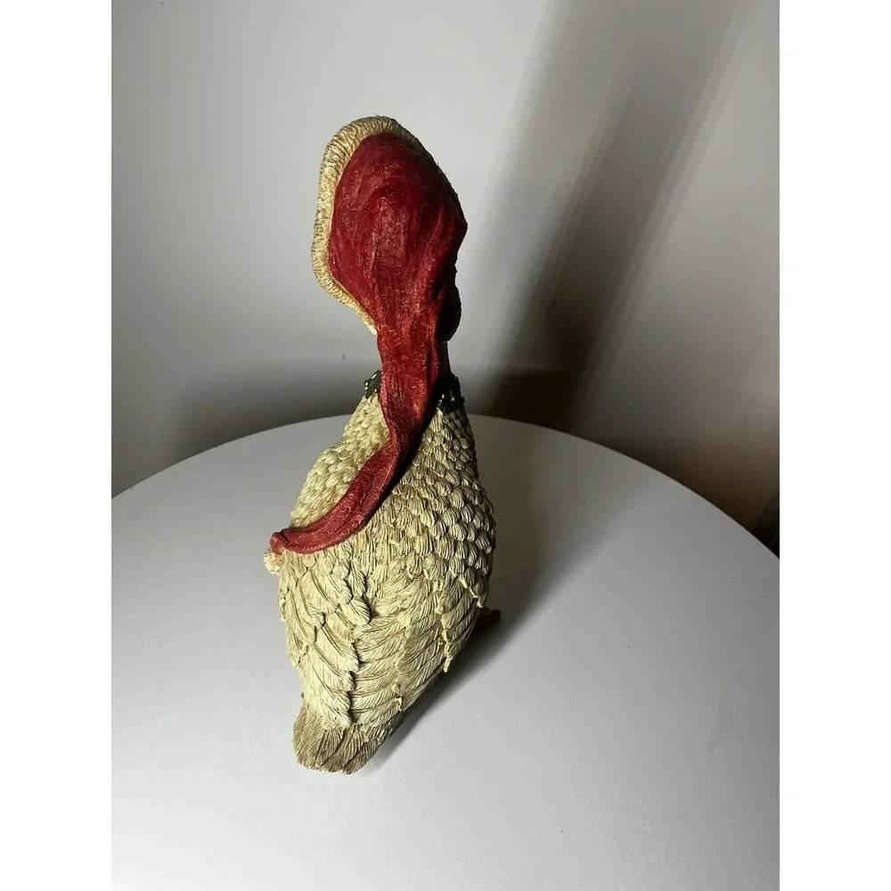 Vintage Christmas Goose  Universal Statuary‎ w/Red Santa Hat 12